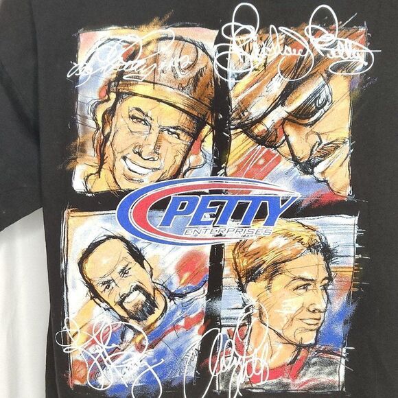 NEW Vintage Petty Enterprises T Shirt Sz L Lee Richard Kyle Adam Petty 2000 - Picture 2 of 6